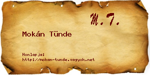 Mokán Tünde névjegykártya